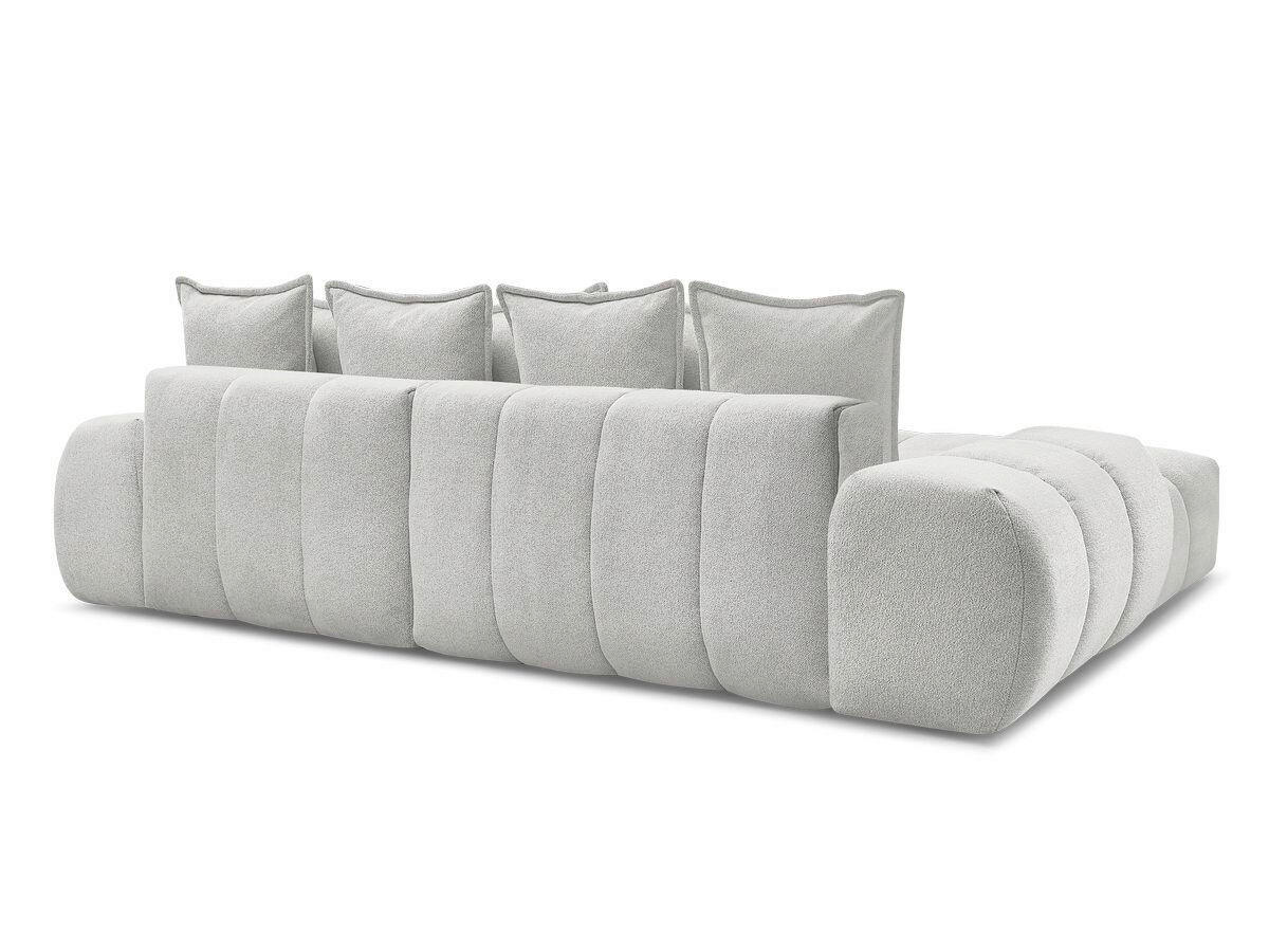 ECKSCHLAFSOFA EVEREST  mit Rücken echt, Armteil links, Armteil rechts Flachgewebe Hellgrau  - Hellgrau/Schwarz, MODERN, Kunststoff/Textil (180/318cm) - Livetastic