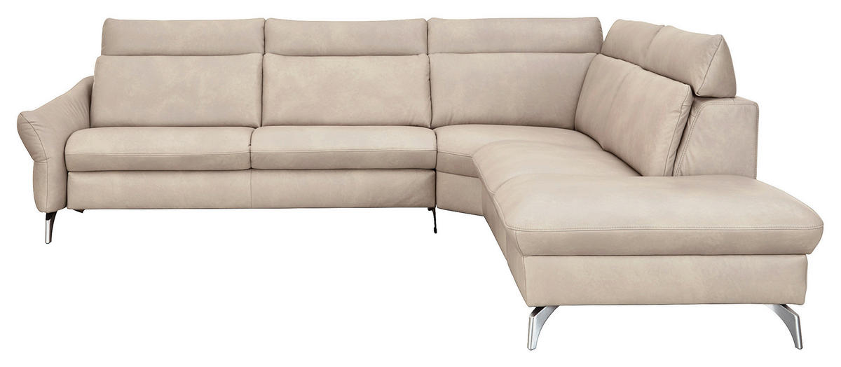 ECKSOFA in Echtleder Creme  - Creme, Design, Leder/Metall (294/242cm) - Himolla Komfortklass