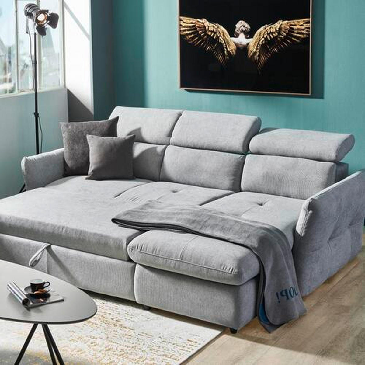 SEDEŽNA GARNITURA, mikrovlakna rumena  - rumena/črna, Design, umetna masa/tekstil (172/240cm) - Stylife