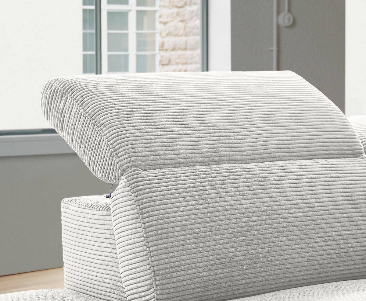 ECKSOFA Weiß Cord  - Schwarz/Weiß, Design, Textil (223/290cm) - Pure Home Lifestyle