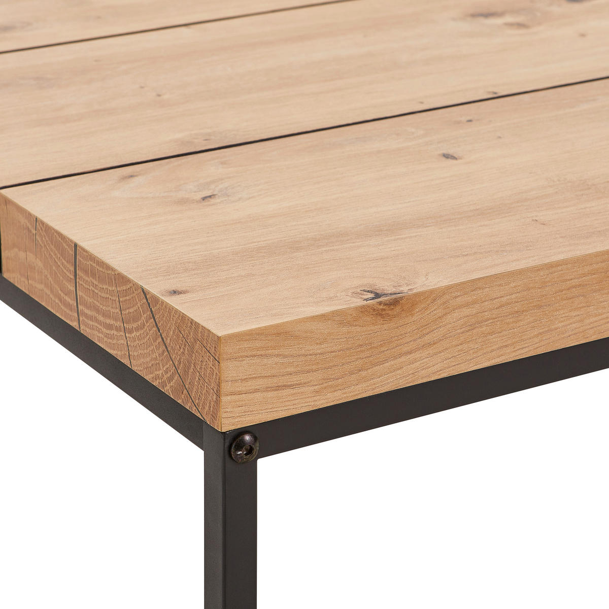 COUCHTISCH in Metall, Holzwerkstoff  - Eichefarben/Schwarz, Design, Holzwerkstoff/Metall (80/40/80cm) - P & B