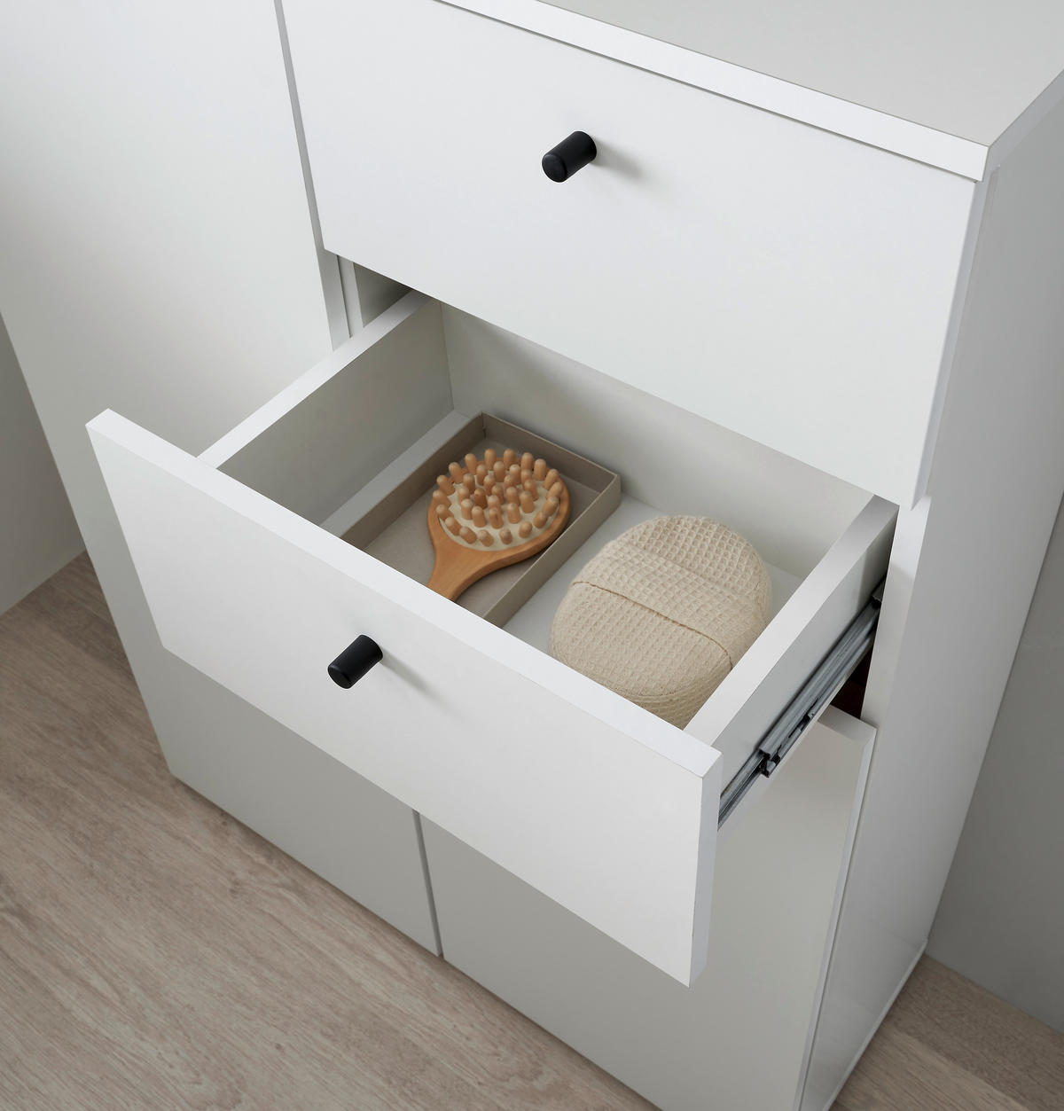 MIDISCHRANK 80/110/30 cm  - Weiss/Schwarz, Modern, Holzwerkstoff/Kunststoff (80/110/30cm) - MID.YOU