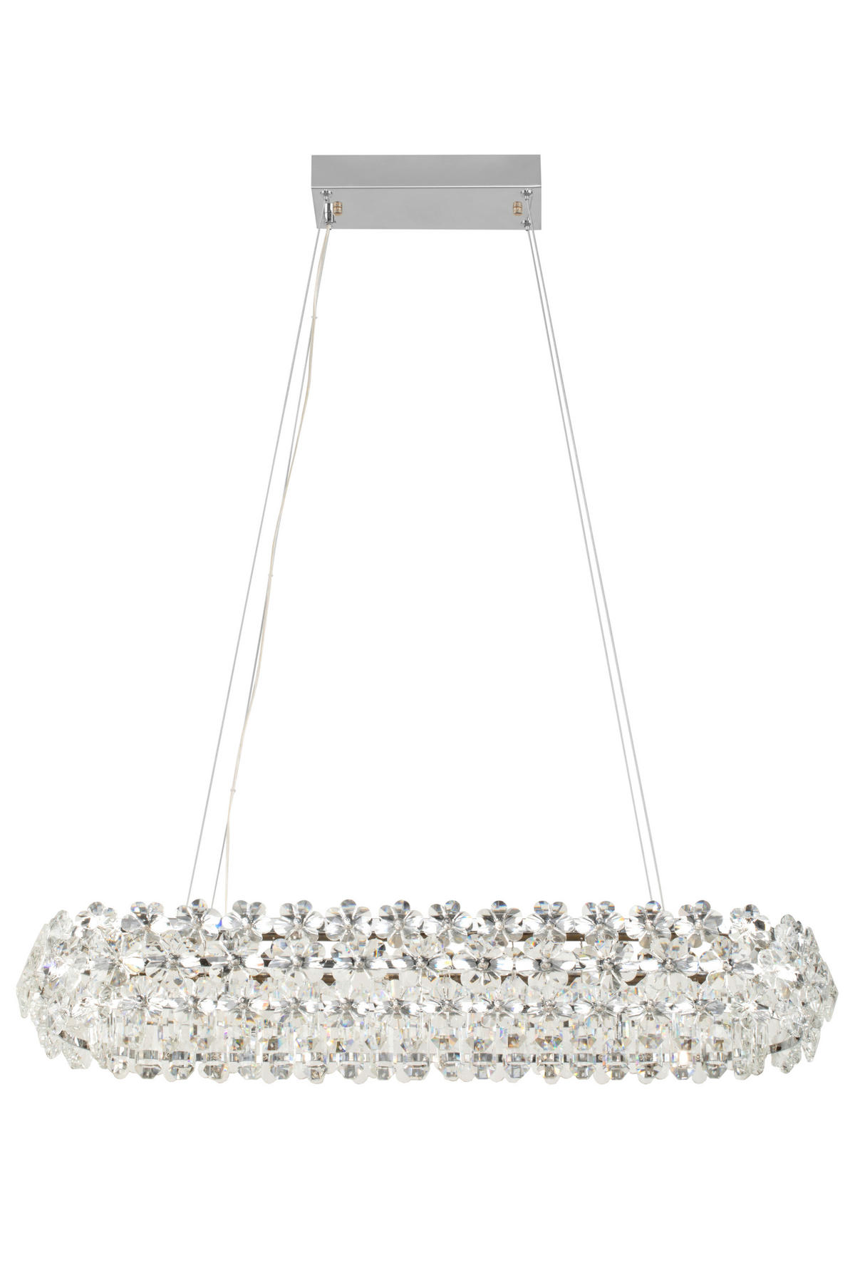 ZÁVESNÉ LED SVIETIDLO, 85/30/150 cm  - číra, Design, kov/sklo (85/30/150cm) - Glandor