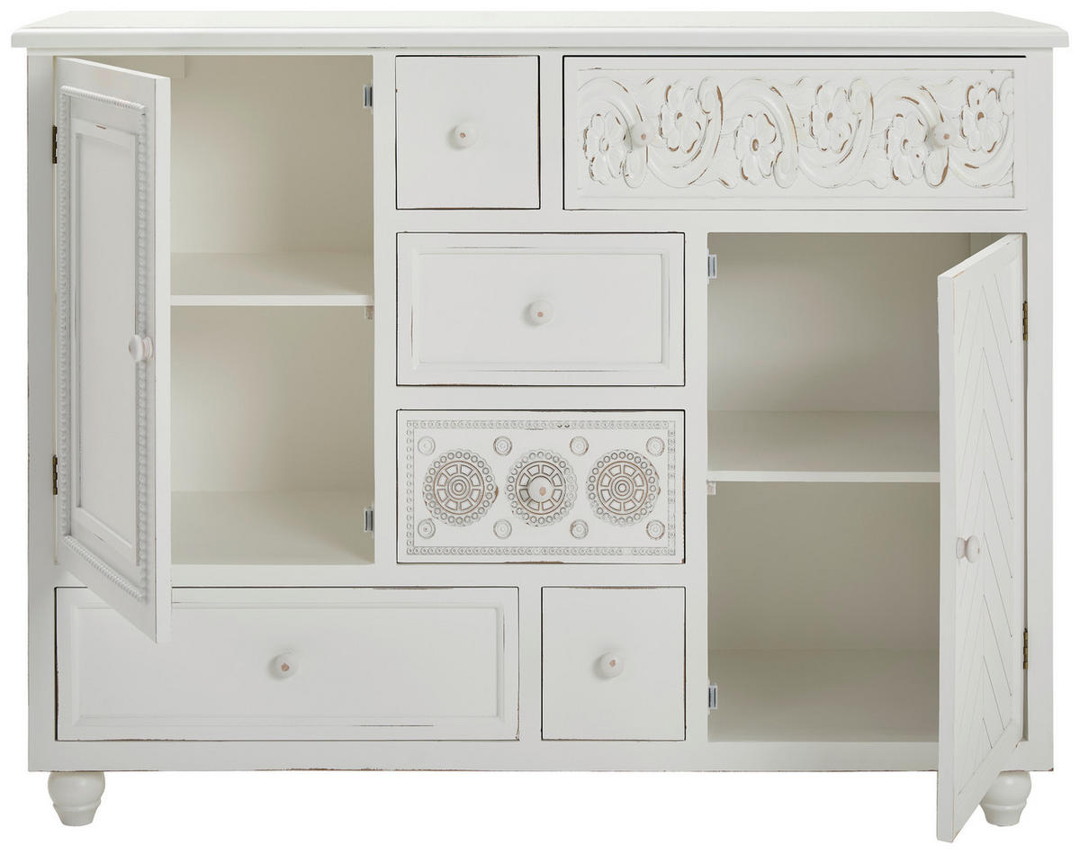 SIDEBOARD  in 123/95/39,5 cm  - Weiß, ROMANTIK / LANDHAUS, Holz/Holzwerkstoff (123/95/39,5cm) - Landscape