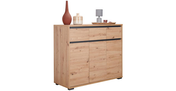 KOMMODE  in 120/103/48 cm  - Eichefarben/Anthrazit, Design, Holzwerkstoff/Kunststoff (120/103/48cm) - Carryhome