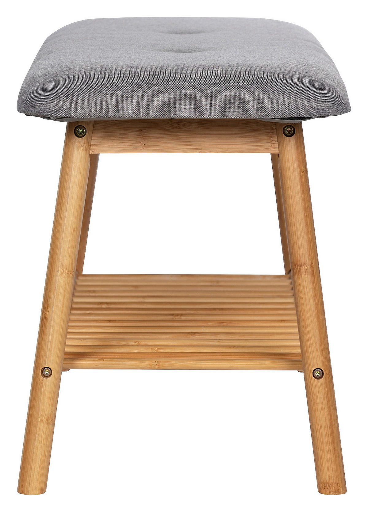 HOCKERBANK 90/45/34 cm Grau Bambus  - Grau, Basics, Holz/Textil (90/45/34cm) - Wenko