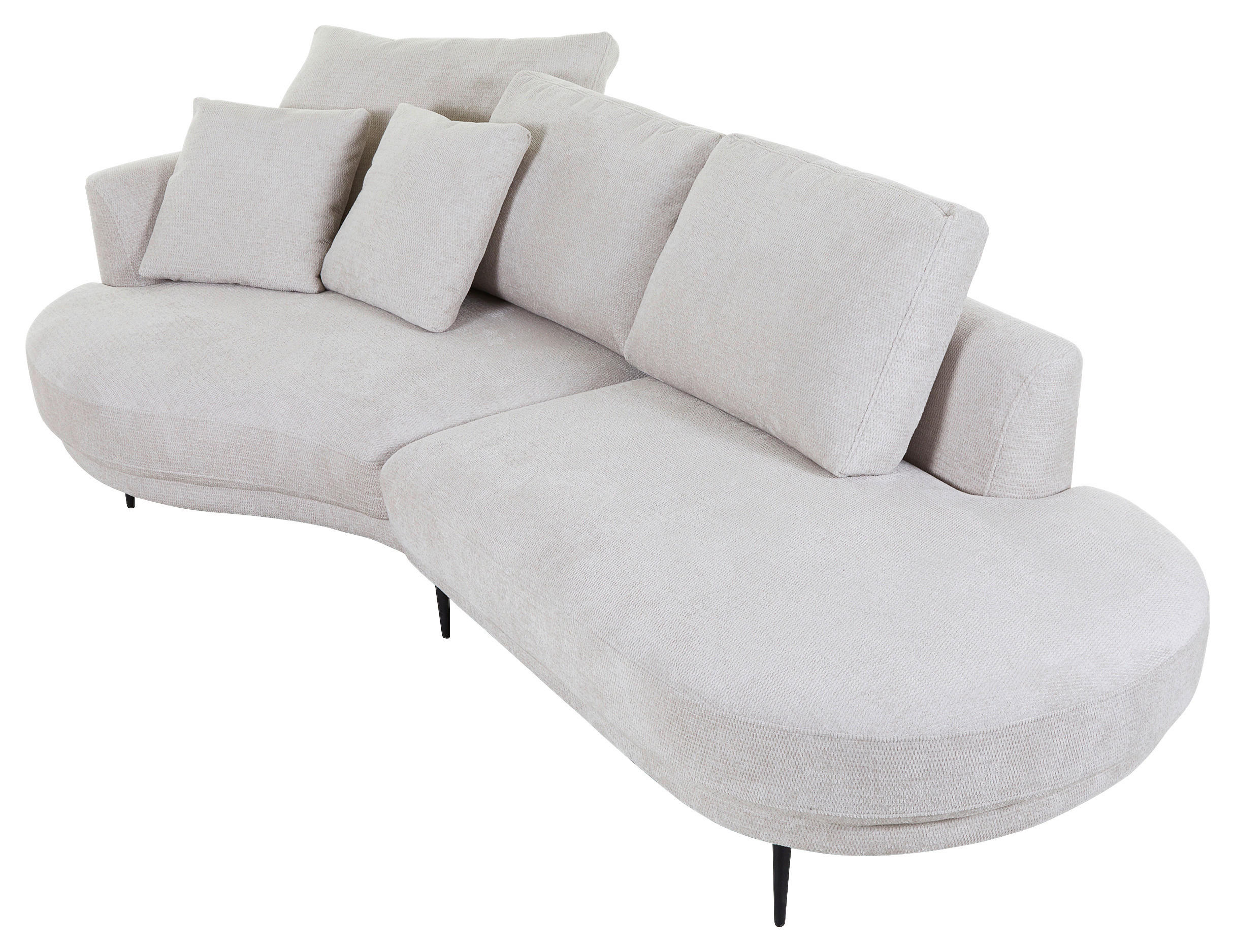 HÖRNSOFFA i chenille gråvit  - gråvit/svart, Klassisk, metall/textil (140/275cm) - Best Price