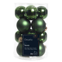 CHRISTBAUMKUGEL-SET 3,5 cm 16-teilig  - Pinienfarben, KONVENTIONELL, Glas (3,5cm)