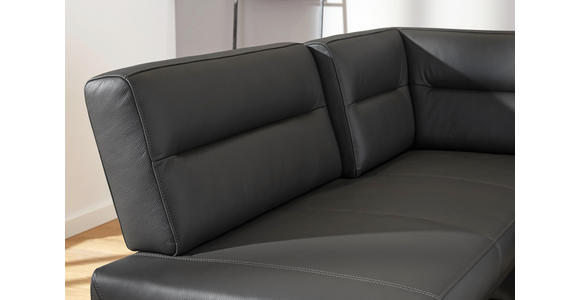 ECKBANK 171/236 cm in Graphitfarben, Edelstahlfarben - Edelstahlfarben/Dunkelgrau, Design, Leder/Metall (171/236cm) - Dieter Knoll