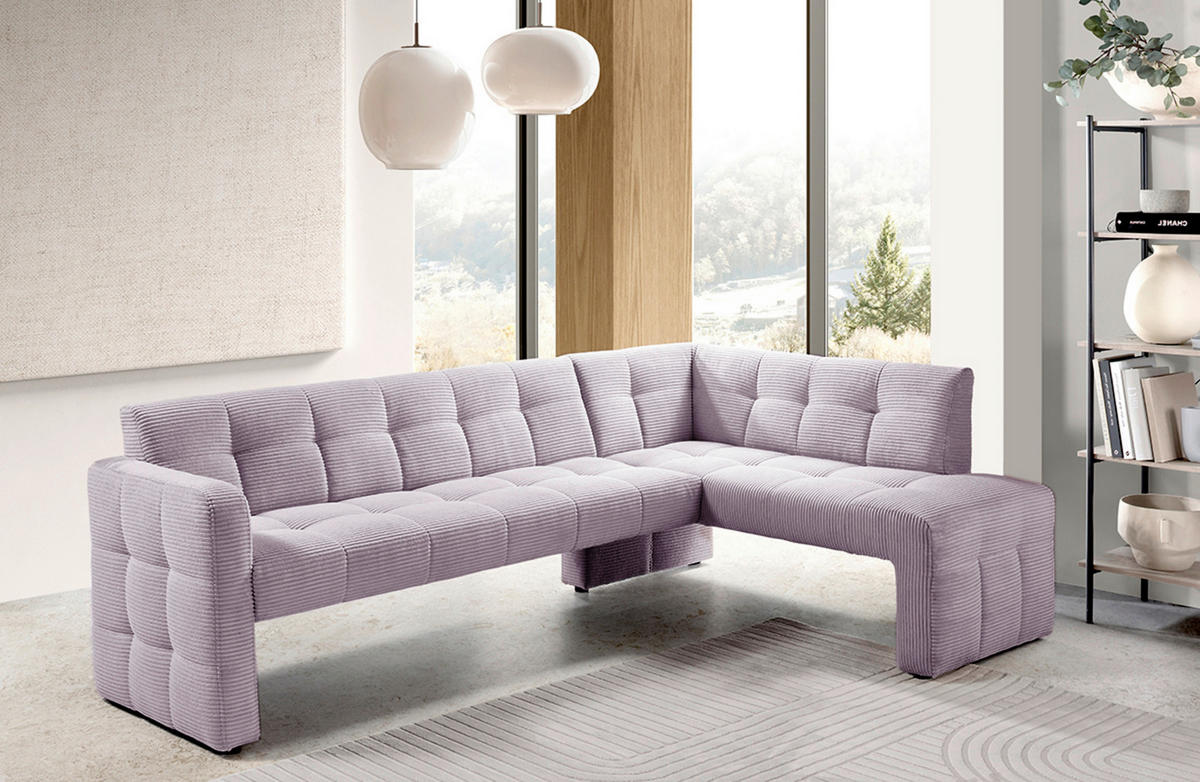 KLUPA KUTNA  ljubičasta  drvo, tekstil, drvni materijal      - ljubičasta/crna, Moderno, drvni materijal/drvo (245/157cm) - Livetastic