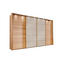 SCHWEBETÜRENSCHRANK 4 -türig Eiche teilmassiv Eichefarben, Sahara - Eichefarben/Sahara, Design, Glas/Holz (400/217/67cm) - LINEA NATURA