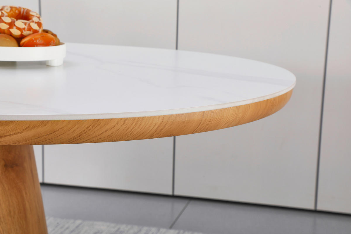 ESSTISCH in Holz, Keramik, Papier 200/110/75 cm  - Eichefarben/Weiß, MODERN, Holz/Keramik (200/110/75cm) - Livetastic