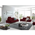 3-SITZER-SOFA in Leder Dunkelrot  - Schwarz/Dunkelrot, Design, Leder/Metall (222/86/104cm) - Dieter Knoll