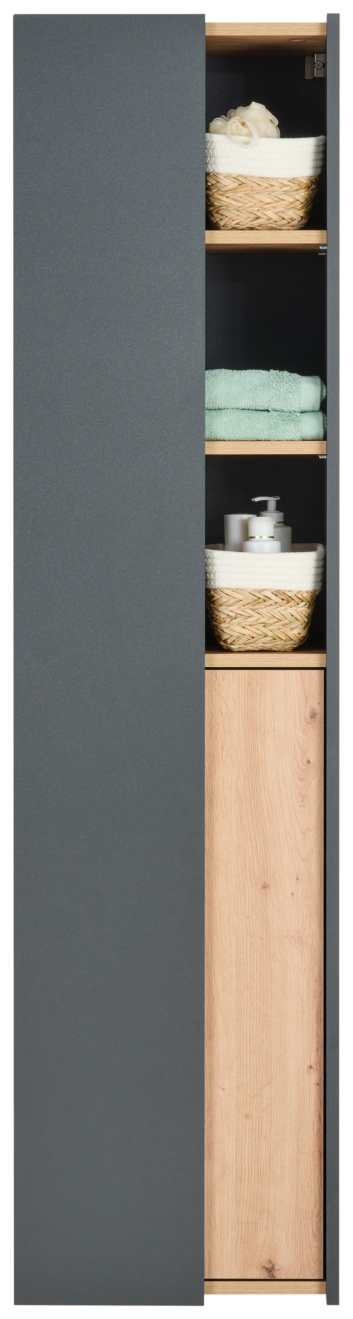 ARMOIRE HAUTE 40,2/160/31,7 cm  - Anthrazit/Eiche Artisan, Basics, Holzwerkstoff (40,2/160/31,7cm) - home24