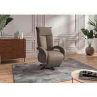 SESSEL in Echtleder Grau  - Schwarz/Grau, Konventionell, Leder/Metall (74/112/82cm) - Sit & More