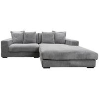 ECKSOFA Grau Cord  - Schwarz/Grau, Design, Kunststoff/Textil (285/195cm) - MID.YOU