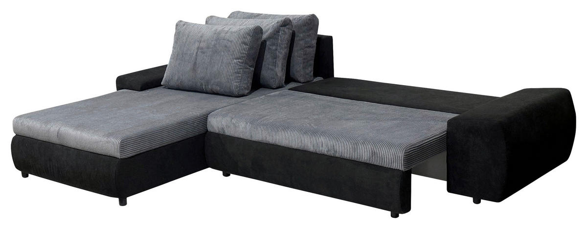 GARNITURA ZA DNEVNU SOBU siva, crna  - siva/crna, Moderno, tekstil (290/200/80cm) - Ti'me