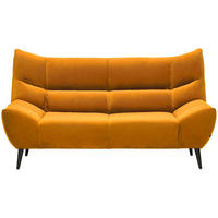 2-SITZER-SOFA in Mikrofaser Currygelb  - Currygelb/Schwarz, Design, Textil/Metall (190/106/99cm) - Xora
