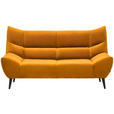 2-SITZER-SOFA in Mikrofaser Currygelb  - Currygelb/Schwarz, Design, Textil/Metall (193/106/101cm) - Xora