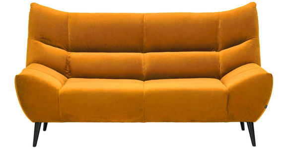 2-SITZER-SOFA in Mikrofaser Currygelb  - Currygelb/Schwarz, Design, Textil/Metall (193/106/101cm) - Xora