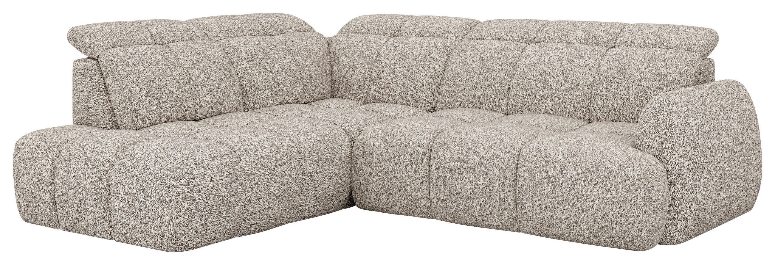 ECKSOFA Beige Webstoff Bettkasten, Schlaffunktion, Rücken echt, Kopfteilverstellung, Sitzvorzug  - Beige/Schwarz, Design, Kunststoff/Textil (230/275cm) - Welnova