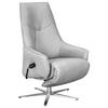 RELAXSESSEL in Leder Hellgrau  - Edelstahlfarben/Hellgrau, Design, Leder/Metall (70/120/88cm) - Himolla