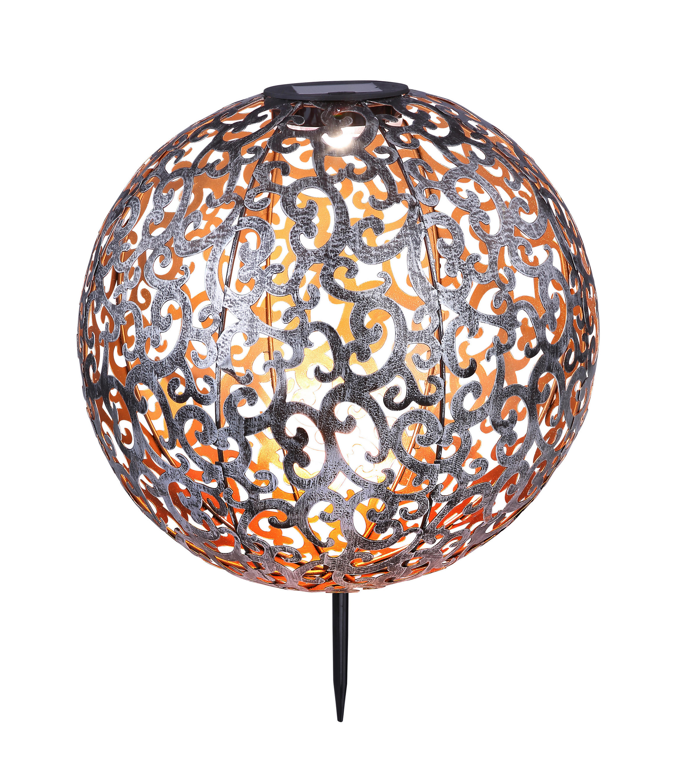 SOLARLEUCHTE 28,5/40 cm   - Silberfarben, Basics, Metall (28,5/40cm) - Globo