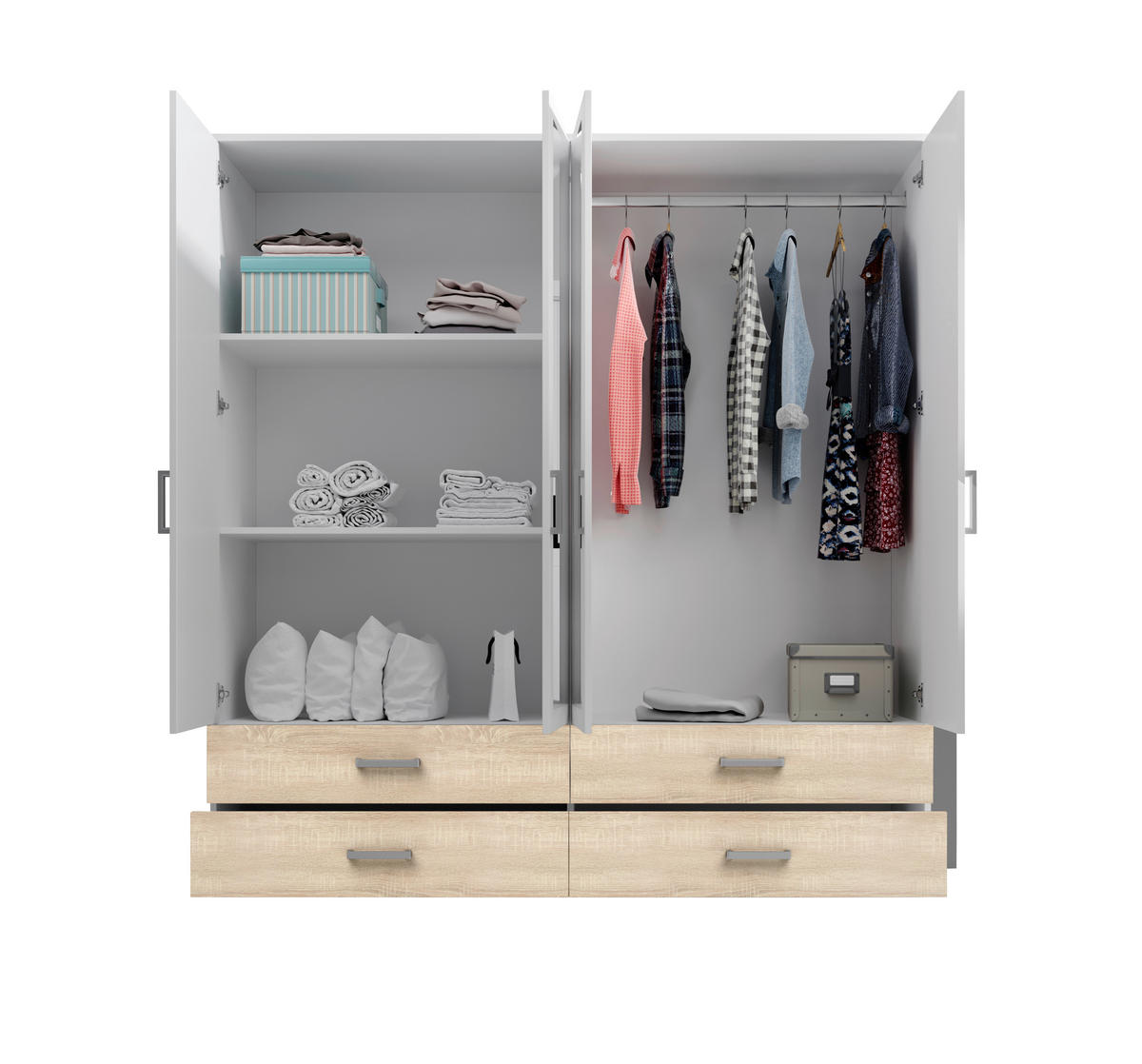 carryhome kleiderschrank 180/190/51 cm 4-türig jetzt nur online