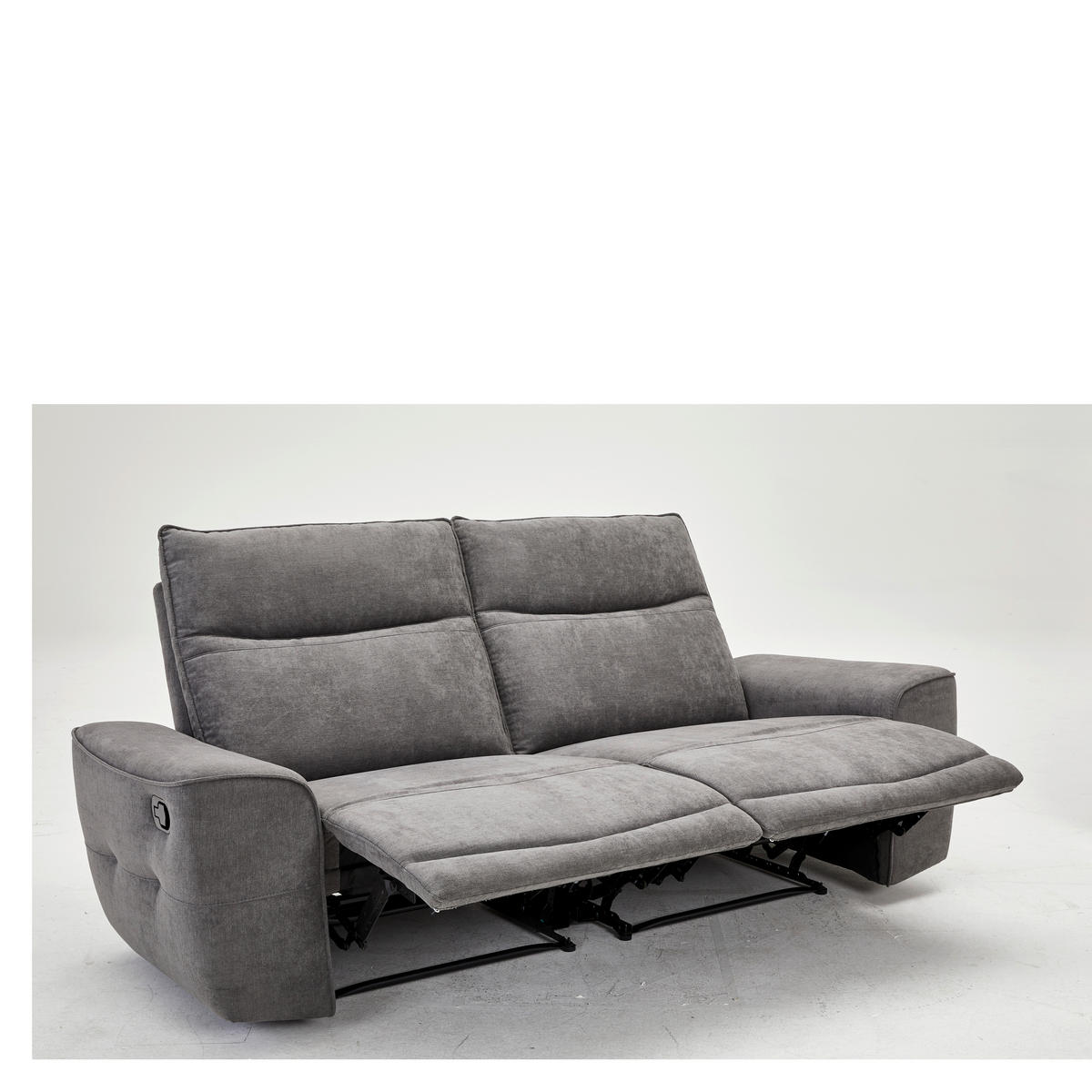 2,5 ÜLÉSES KANAPÉ fém, műanyag, textil szürke  - fekete/szürke, Konventionell, műanyag/textil (203/99/96cm) - Celina Home