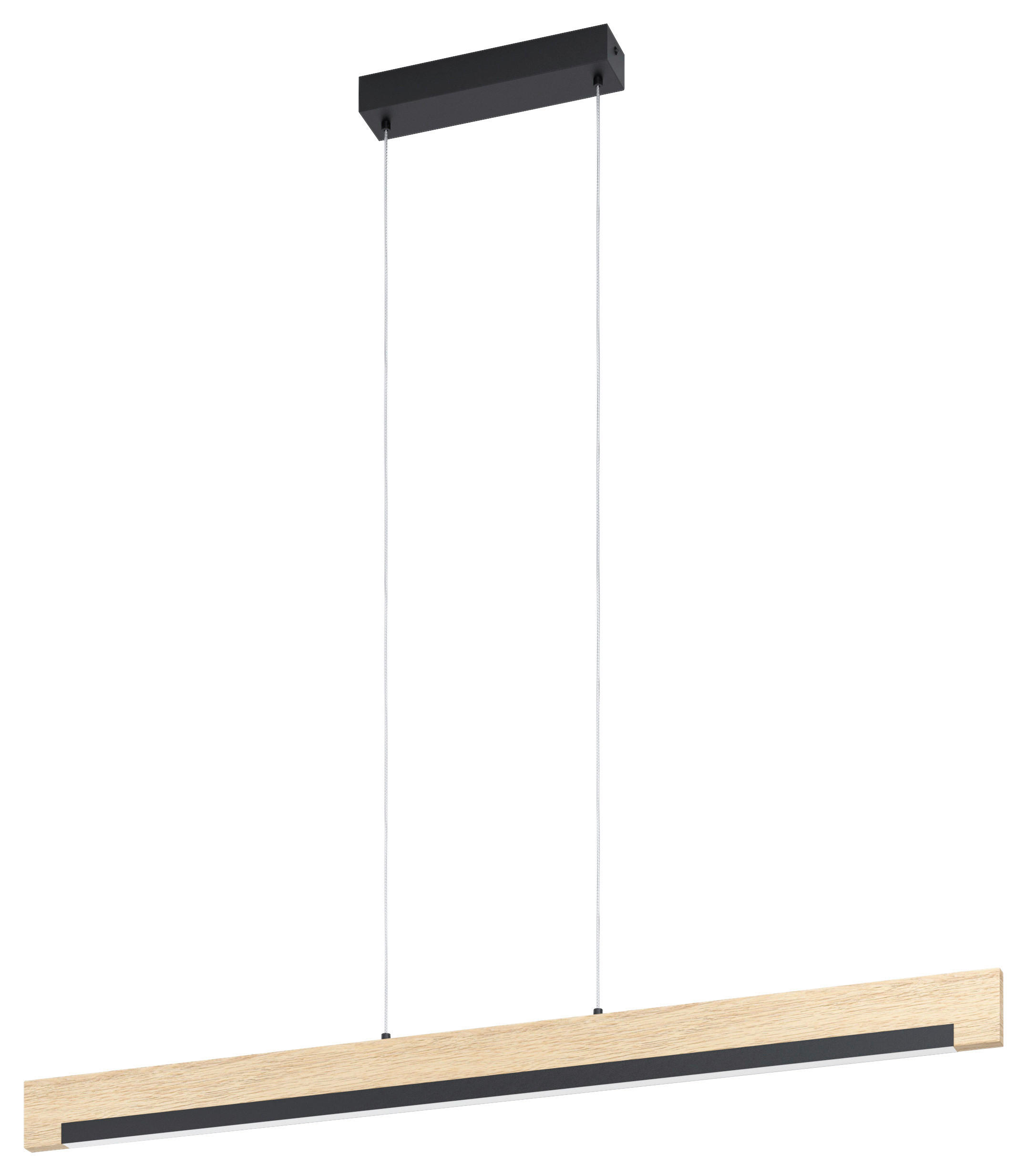 LED-HÄNGELEUCHTE 110/6/110 cm  - Schwarz/Braun, Natur, Holz/Kunststoff (110/6/110cm)