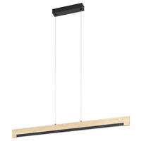 LED-HÄNGELEUCHTE 110/6/110 cm  - Schwarz/Braun, Natur, Holz/Kunststoff (110/6/110cm)