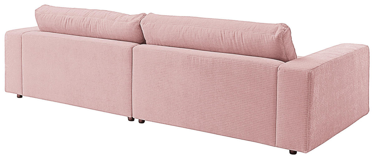 3-SITZER-SOFA in Chenille Rosa  - Schwarz/Rosa, Design, Kunststoff/Textil (290/86/127cm) - Lomoco