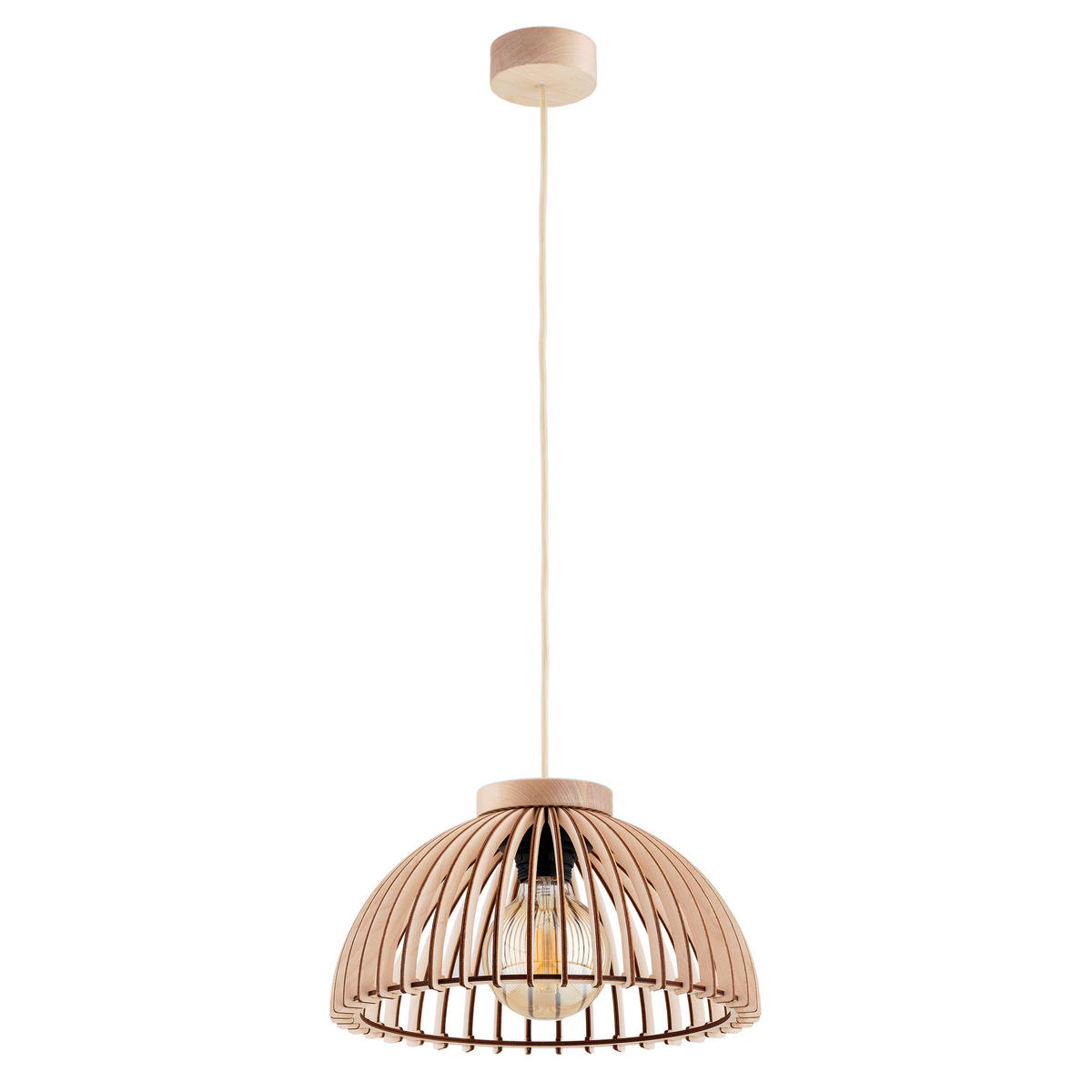 HÄNGELEUCHTE TRE 32/32/141.5 cm   - Nussbaumfarben, Natur, Holzwerkstoff (32/32/141.5cm)