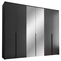 DREHTÜRENSCHRANK 270/225/52 cm 6-türig Graphitfarben  - Graphitfarben/Schwarz, MODERN, Glas/Holzwerkstoff (270/225/52cm) - MID.YOU