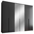 DREHTÜRENSCHRANK  in Graphitfarben  - Schwarz/Graphitfarben, MODERN, Glas/Holzwerkstoff (270/225/52cm) - Carryhome