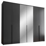 DREHTÜRENSCHRANK  in Graphitfarben  - Schwarz/Graphitfarben, MODERN, Glas/Holzwerkstoff (270/225/52cm) - Carryhome