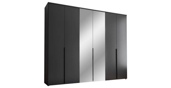 DREHTÜRENSCHRANK in Graphitfarben - Schwarz/Graphitfarben, MODERN, Glas/Holzwerkstoff (270/225/52cm) - Carryhome