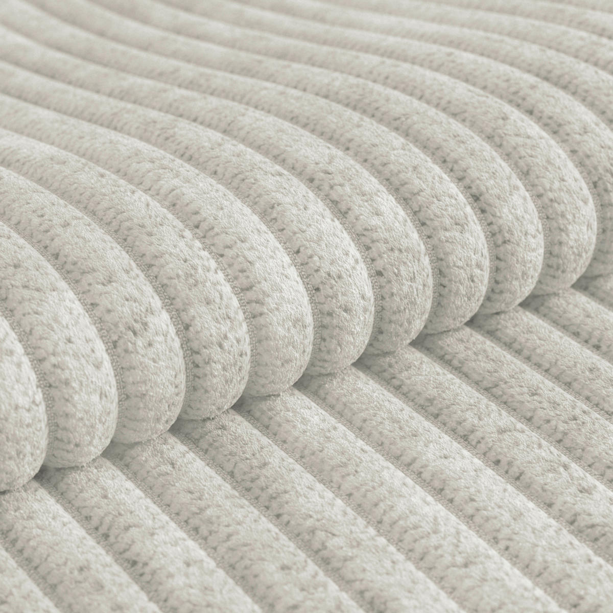 ECKSOFA Creme Chenille  - Chromfarben/Creme, KONVENTIONELL, Textil/Metall (312/234cm) - Livetastic