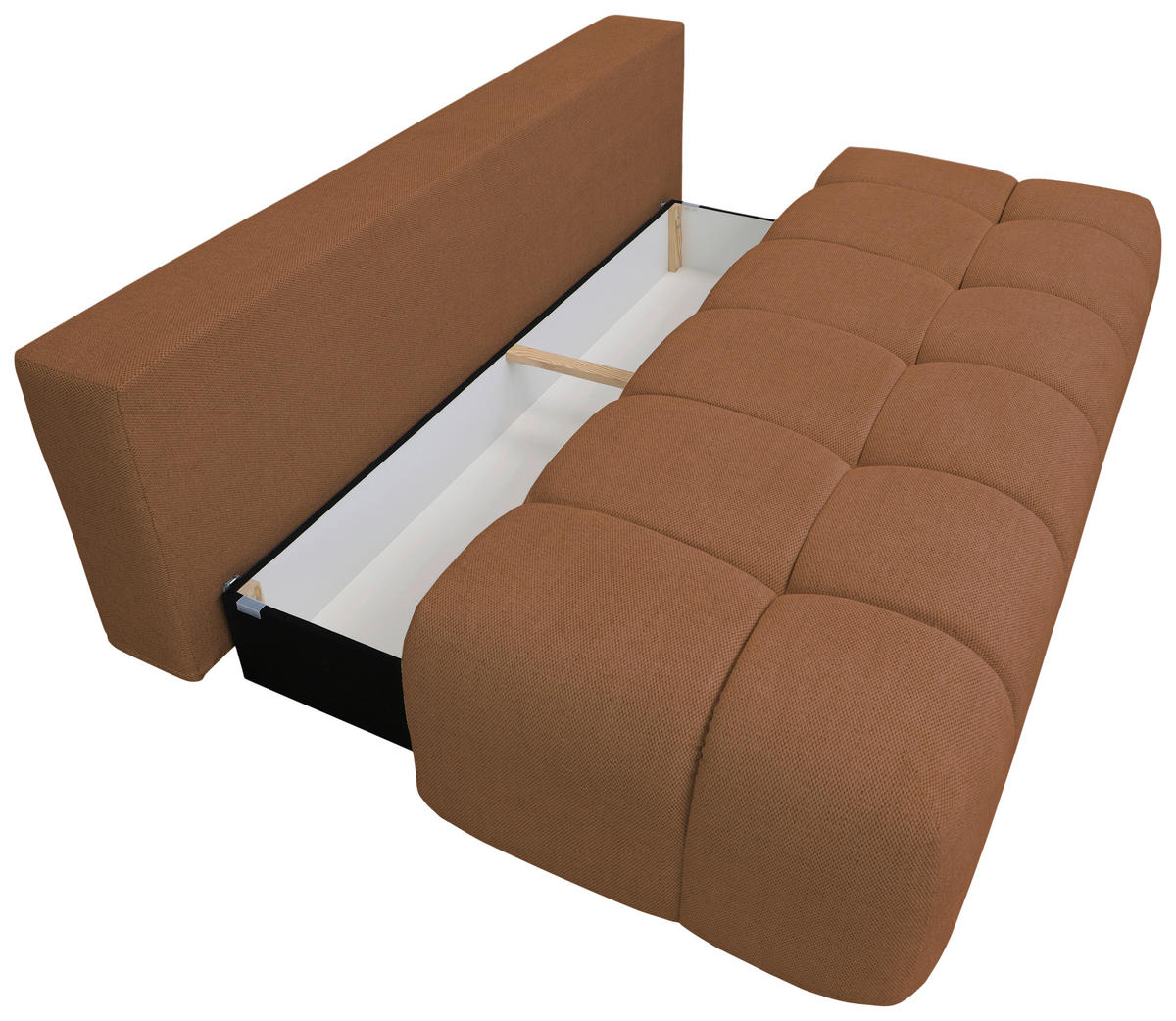 BOXSPRINGSOFA in Chenille Rostfarben  - Rostfarben/Schwarz, MODERN, Kunststoff/Textil (210/72/105cm) - Cantus