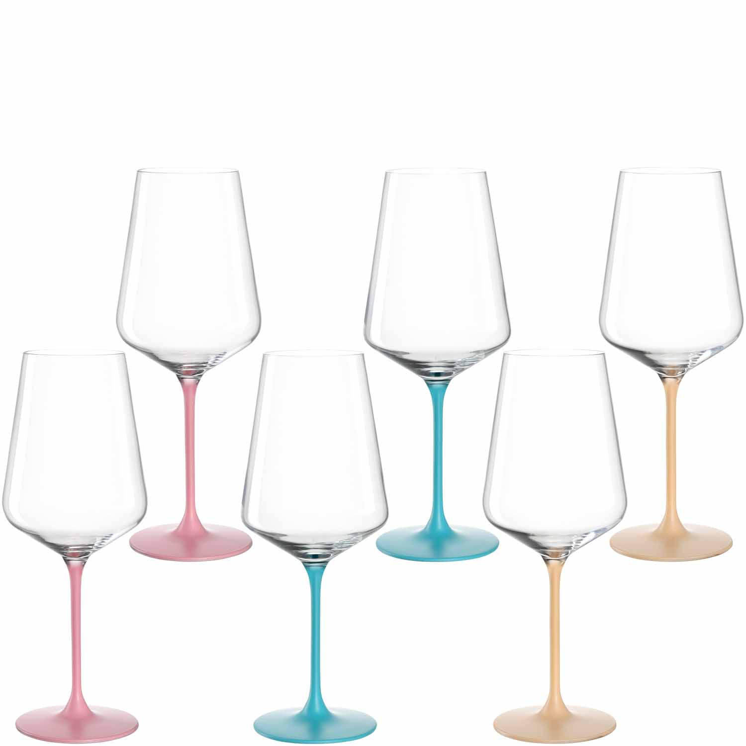 GLÄSERSET Brera 6-teilig  - Transparent/Orange, Design, Glas (9,5/24/9,5cm) - Leonardo