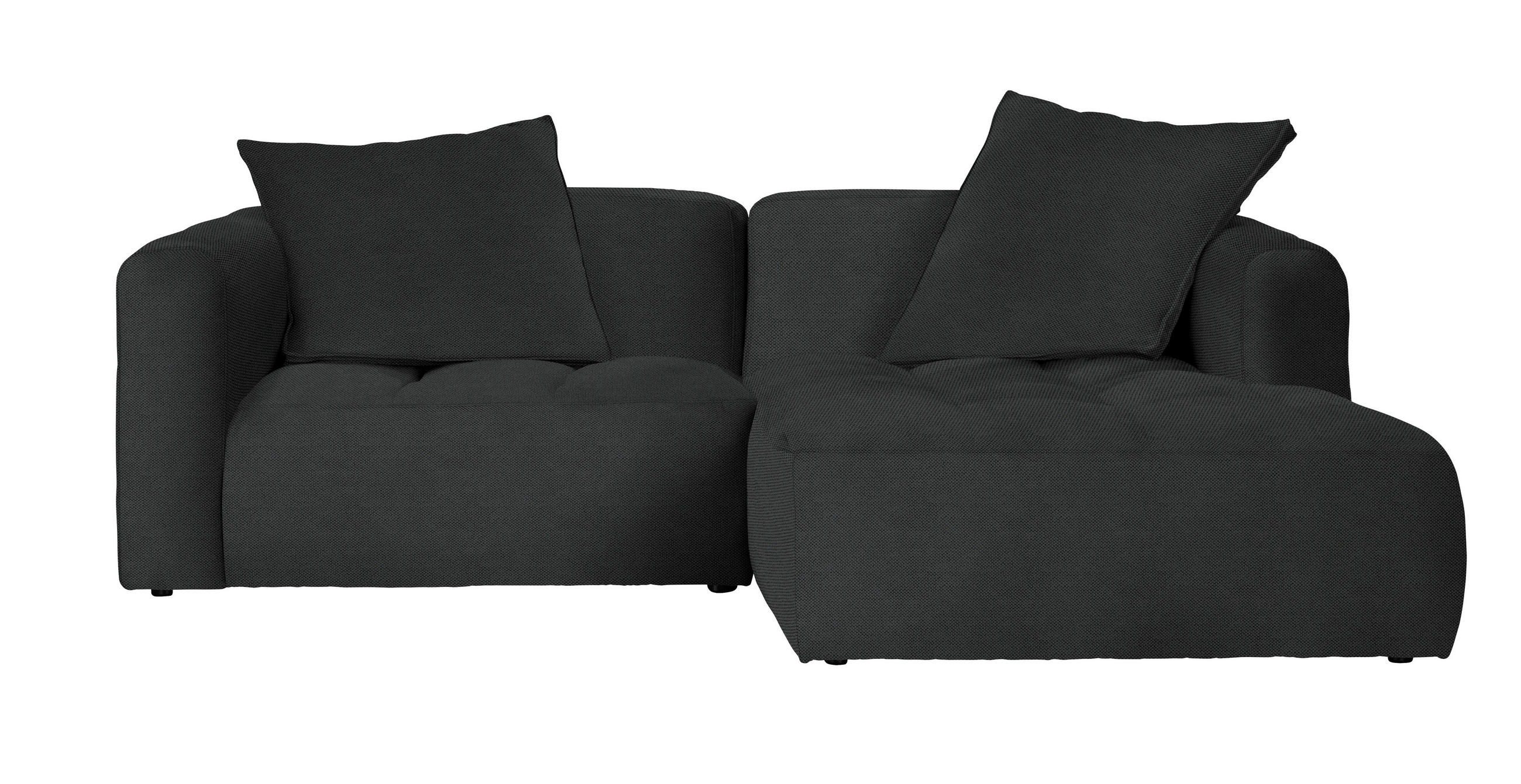 ECKSOFA Anthrazit Webstoff  - Anthrazit/Schwarz, LIFESTYLE, Kunststoff/Textil (240/173cm) - Stylife