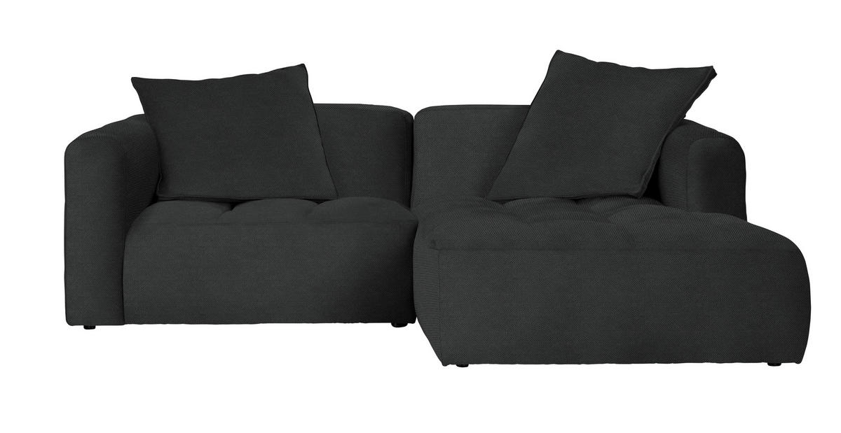 ECKSOFA in Webstoff Anthrazit  - Anthrazit/Schwarz, Lifestyle, Kunststoff/Textil (240/173cm) - Stylife