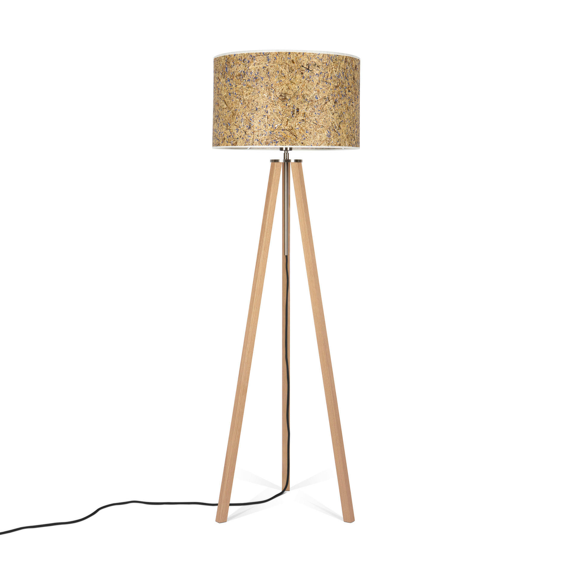 STEHLEUCHTE  50/150/50 cm   - Blau/Eiche Bianco, Basics, Naturmaterialien/Holz (50/150/50cm)