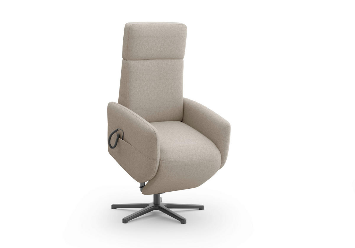 RELAXSESSEL in Textil Taupe  - Taupe/Schwarz, Konventionell, Textil/Metall (71/110/82cm) - Sit & More
