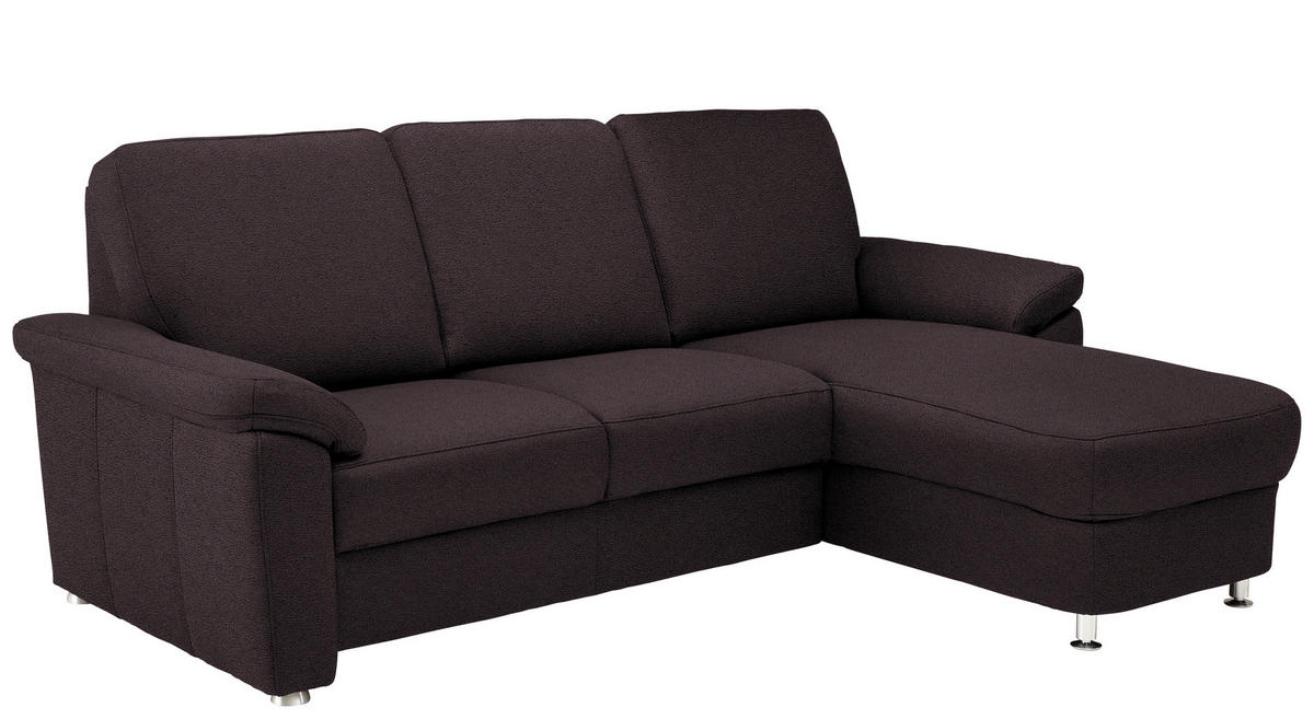 ECKSOFA in Webstoff Mokka  - Chromfarben/Mokka, Konventionell, Textil/Metall (220/163cm) - Beldomo System