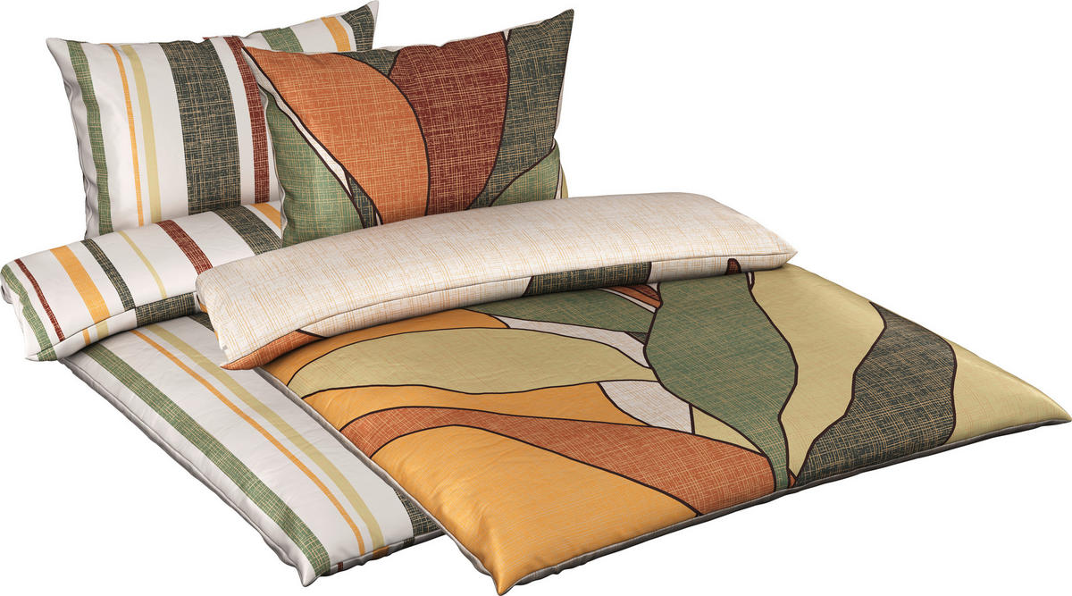 BETTWÄSCHE COSLADA Satin 140/200 cm  - Grün, Natur, Textil (140/200cm) - Bio:Vio
