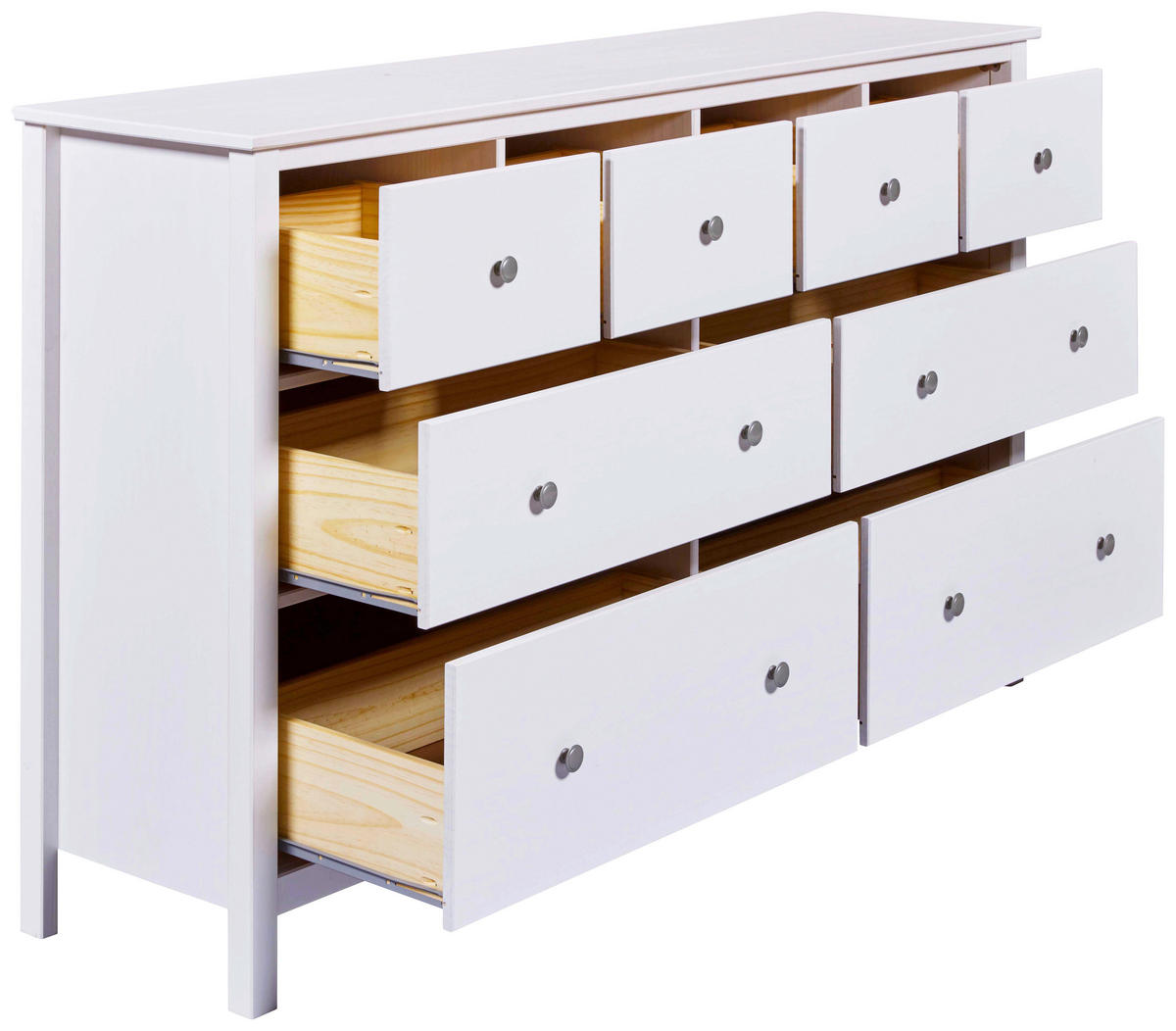 KOMODA, bela  - srebrne barve/bela, Design, kovina/les (160/96/40cm) - Livetastic