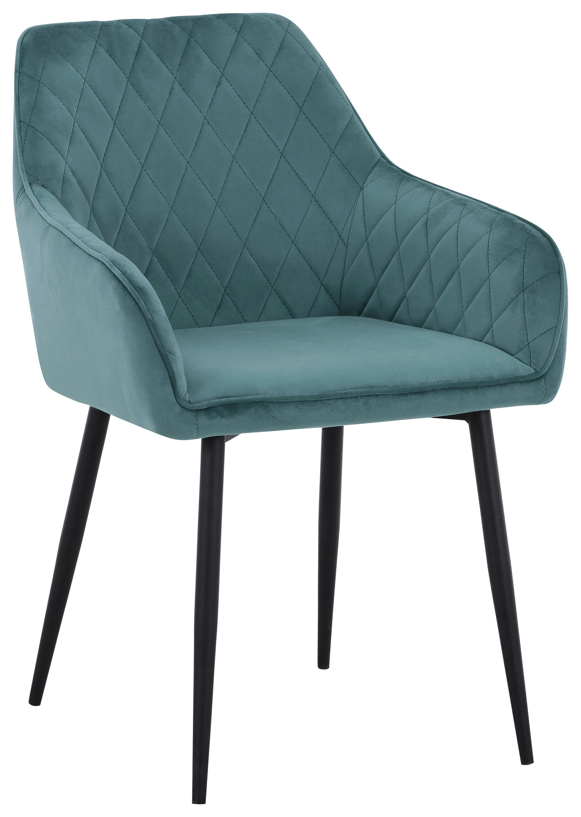 Novel ŽIDLE S PODRUČKAMI, železo, tkaná látka, černá, jadeitově zelená