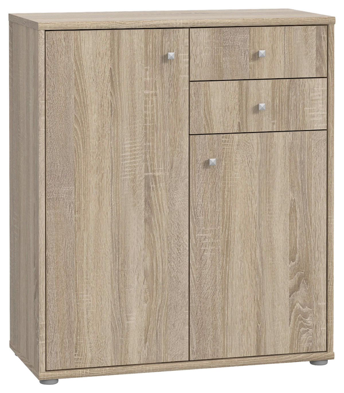KOMMODE 73,7/85,5/34,8 cm  in Sonoma Eiche  - Alufarben/Sonoma Eiche, Design, Holzwerkstoff/Kunststoff (73,7/85,5/34,8cm)