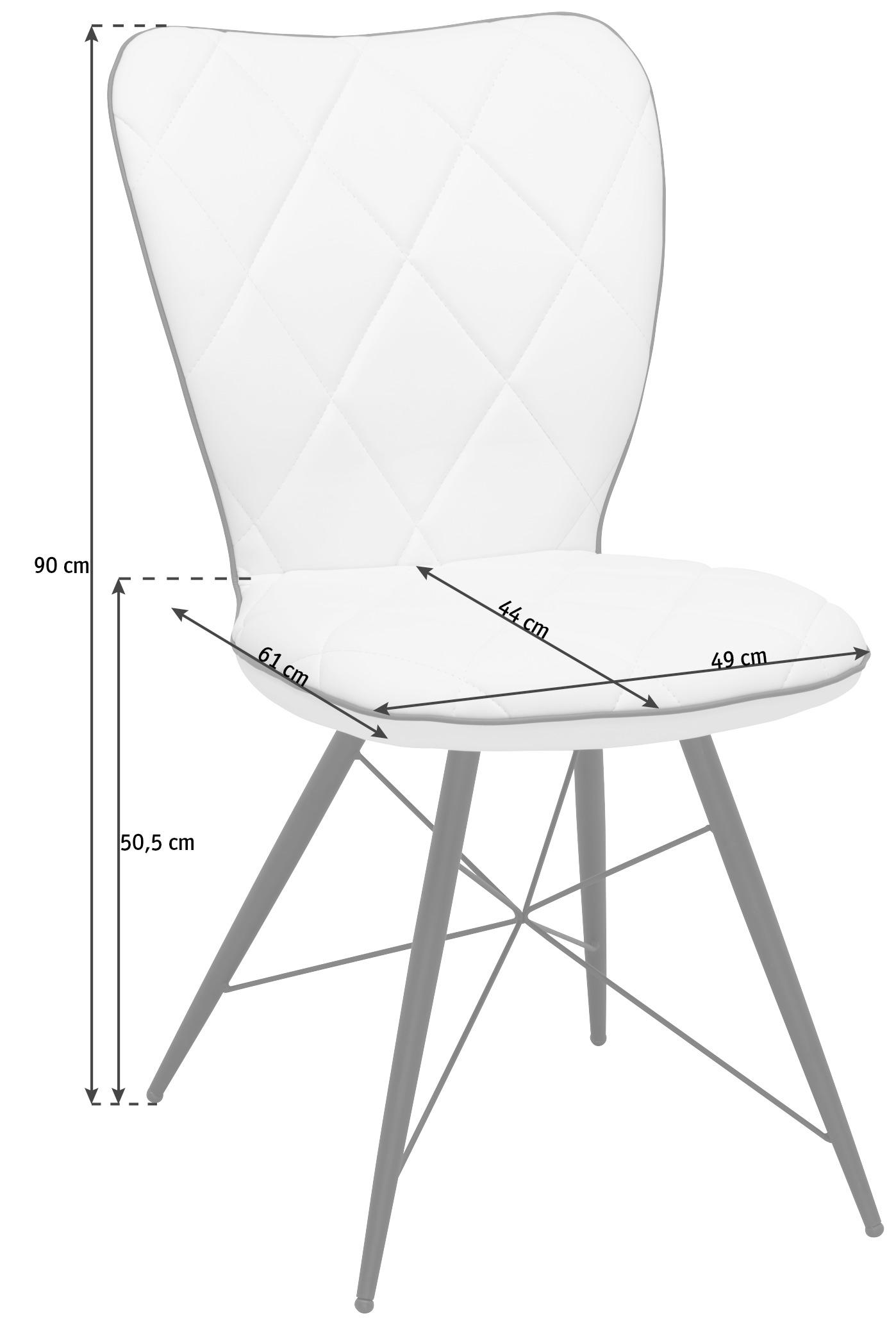 STOLICA crna, bijela metal, tekstil - bijela/siva, Design, metal/tekstil (49/90/61cm) - Hom`in